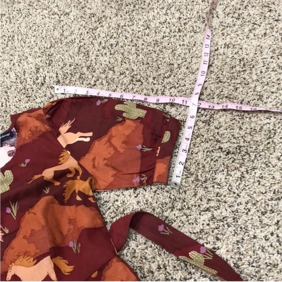 Princess Highway Country Roam Take Me Home Horse Midi Dress Brown AU 8 US 4 West - Picture 14 of 16